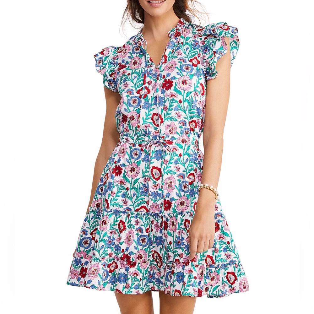 Vineyard Vines Floral Flutter Sleeve Dress